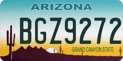 AZ license plate BGZ9272