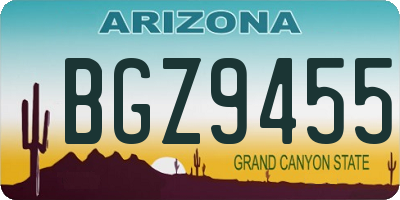 AZ license plate BGZ9455