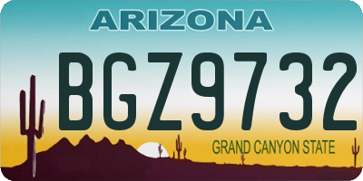 AZ license plate BGZ9732