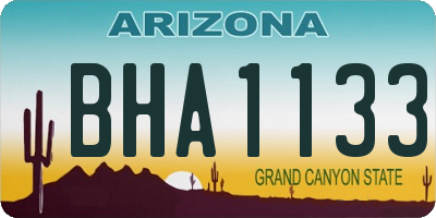 AZ license plate BHA1133