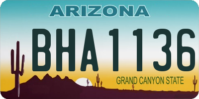 AZ license plate BHA1136