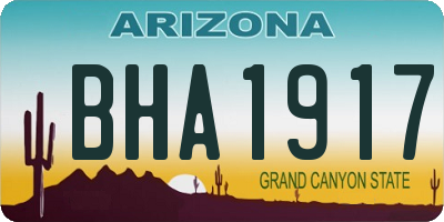 AZ license plate BHA1917