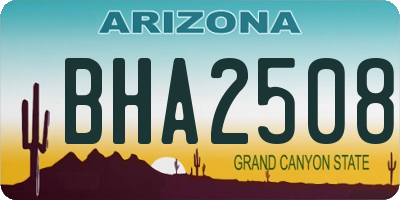AZ license plate BHA2508