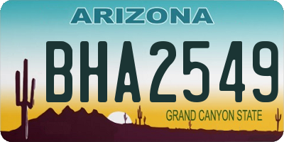 AZ license plate BHA2549