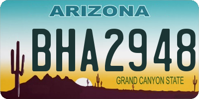AZ license plate BHA2948