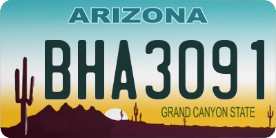 AZ license plate BHA3091