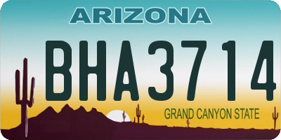 AZ license plate BHA3714