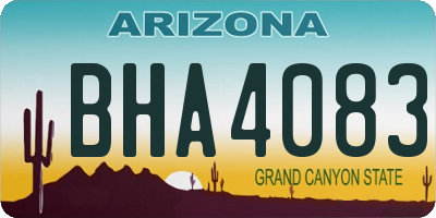 AZ license plate BHA4083