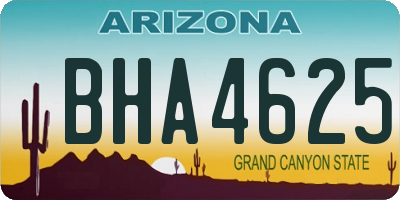 AZ license plate BHA4625