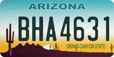 AZ license plate BHA4631