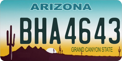 AZ license plate BHA4643
