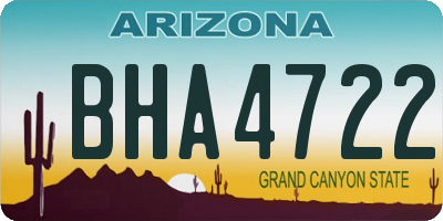 AZ license plate BHA4722