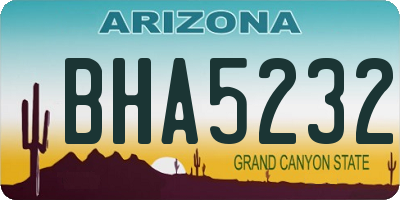 AZ license plate BHA5232