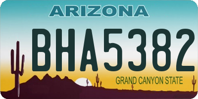 AZ license plate BHA5382