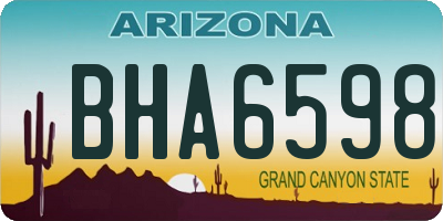 AZ license plate BHA6598