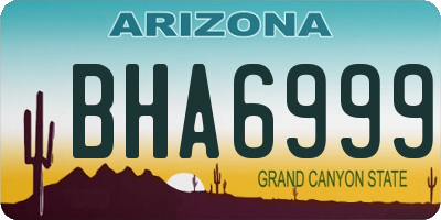 AZ license plate BHA6999
