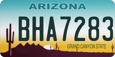 AZ license plate BHA7283