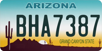 AZ license plate BHA7387