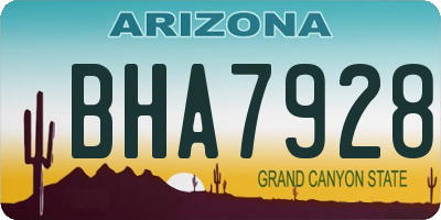 AZ license plate BHA7928