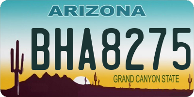 AZ license plate BHA8275