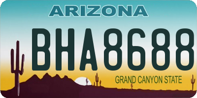 AZ license plate BHA8688