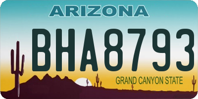 AZ license plate BHA8793