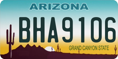 AZ license plate BHA9106