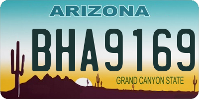 AZ license plate BHA9169