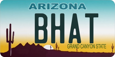 AZ license plate BHAT