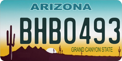 AZ license plate BHB0493