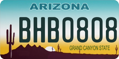 AZ license plate BHB0808