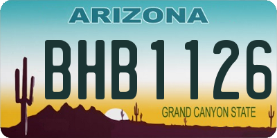 AZ license plate BHB1126