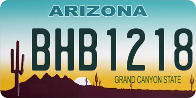 AZ license plate BHB1218