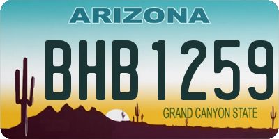 AZ license plate BHB1259