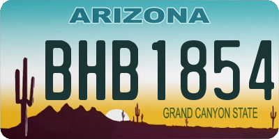 AZ license plate BHB1854