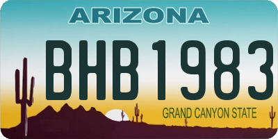 AZ license plate BHB1983