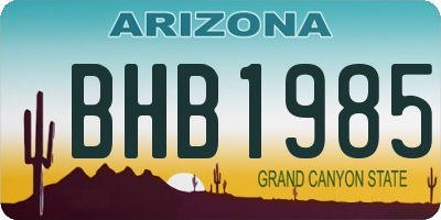 AZ license plate BHB1985