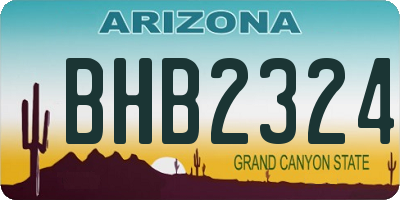AZ license plate BHB2324