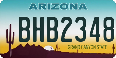 AZ license plate BHB2348