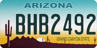 AZ license plate BHB2492