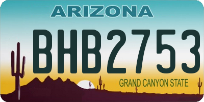 AZ license plate BHB2753