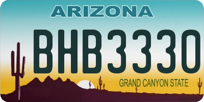 AZ license plate BHB3330