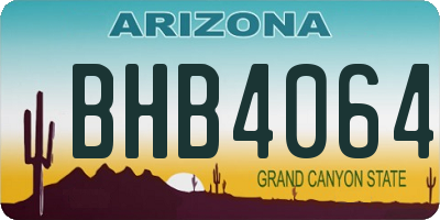 AZ license plate BHB4064