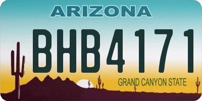 AZ license plate BHB4171