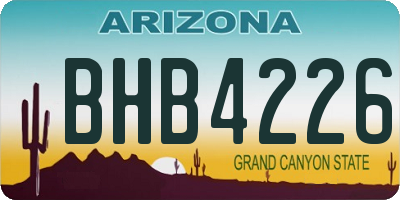 AZ license plate BHB4226