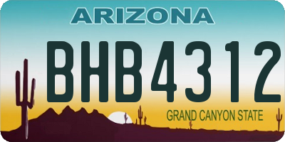 AZ license plate BHB4312