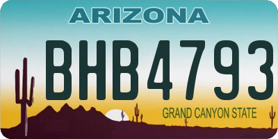 AZ license plate BHB4793