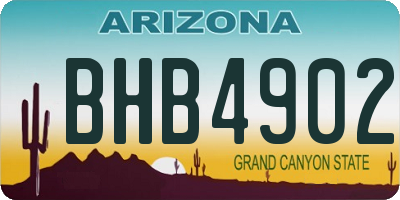 AZ license plate BHB4902