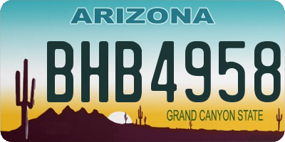 AZ license plate BHB4958