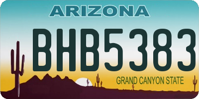 AZ license plate BHB5383